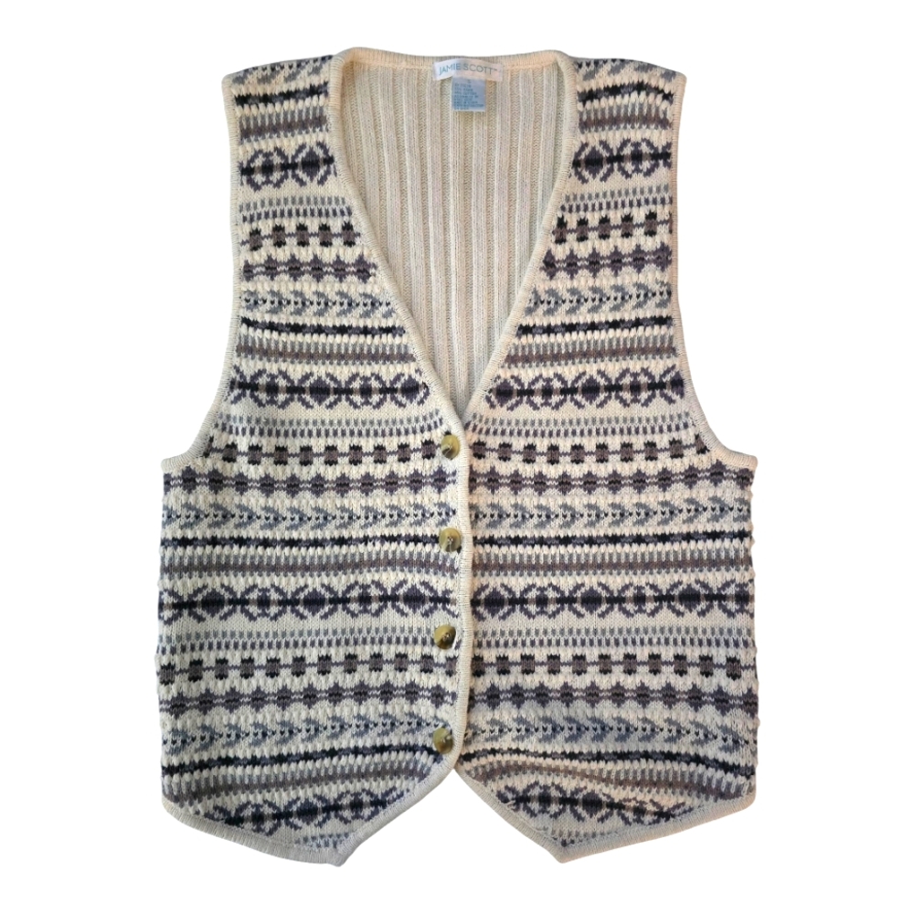 Jamie Scott Ramie Cotton Blend Vest Size S - Picture 1 of 4